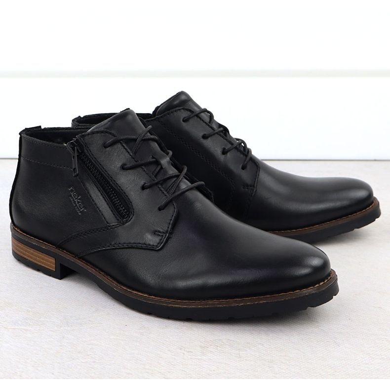 Black Rieker14609-00 sapatos de couro