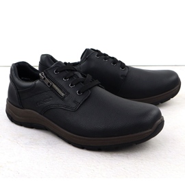 Sapatos de couro masculino no Rieker preto 03604-00
