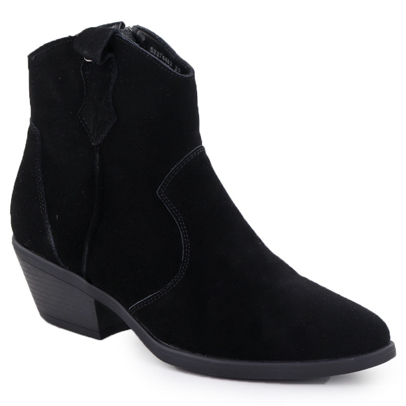 Big Star Botas de couro feminino preto grande estrela ss274462