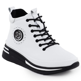 Filippo DBT4215 Custas de couro branco