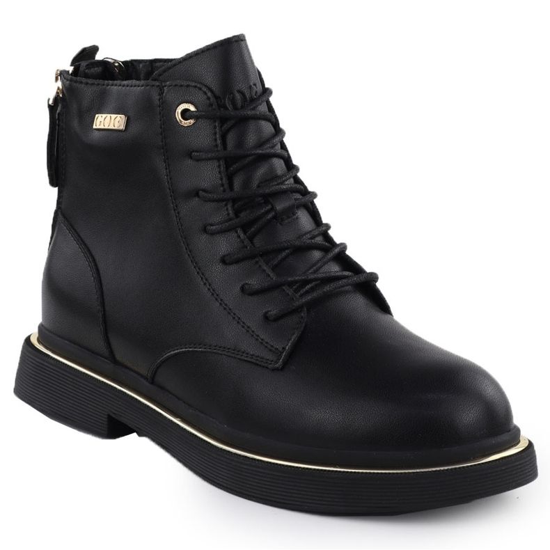 Botas de couro feminino preto goe ss2n4101