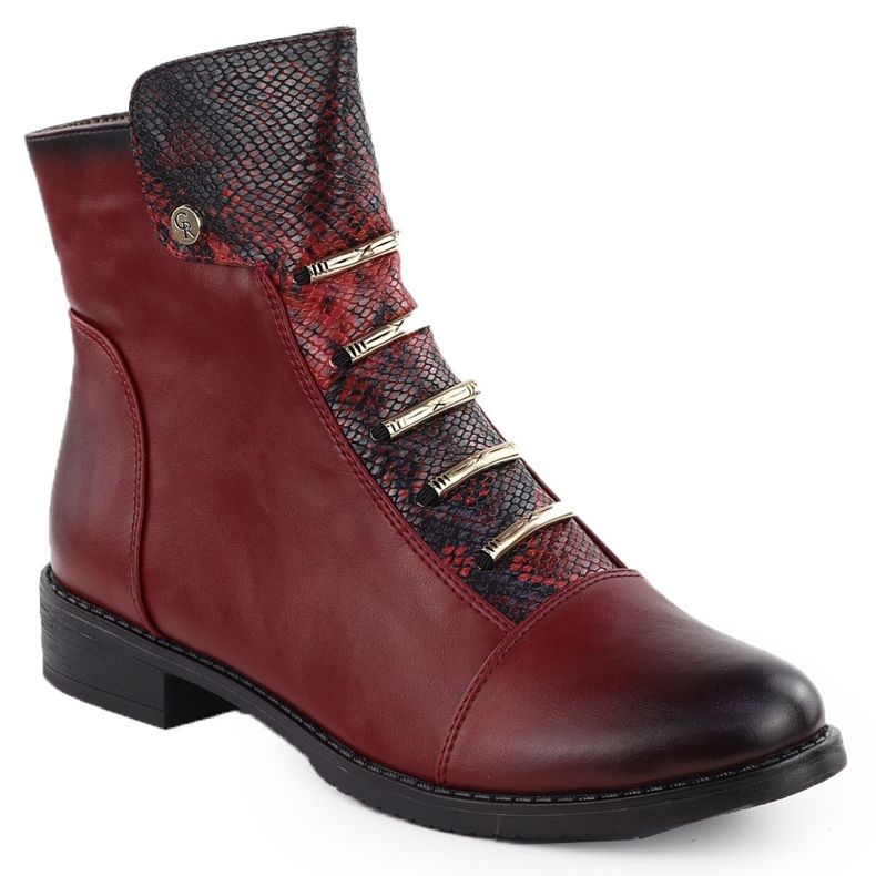 Botas femininas Krok Burgundy Jezzi Asa62-16 vermelho