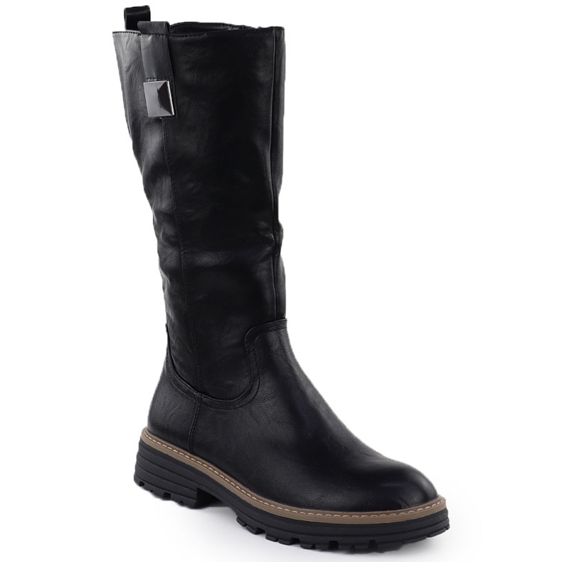 Botas na plataforma feminina Black Jezzi ASA259-9