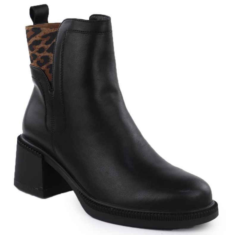 Botas de couro no Black Vinceza 26-66855 Post