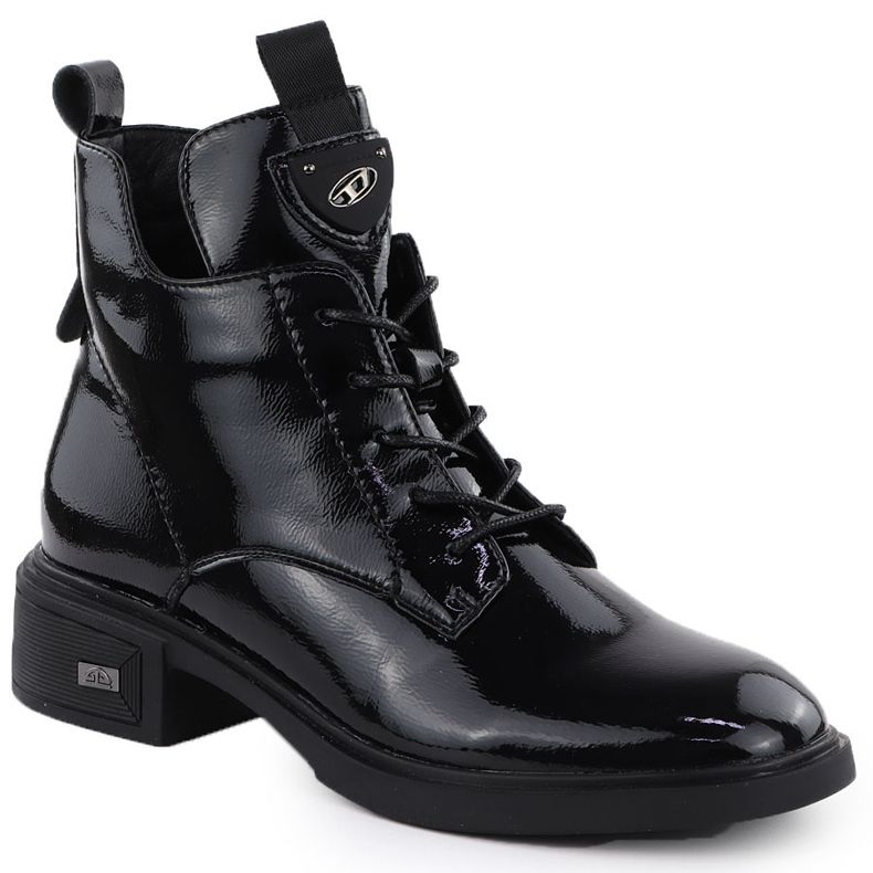 Botas envernizadas de couro na Vinceza Black 26-39954