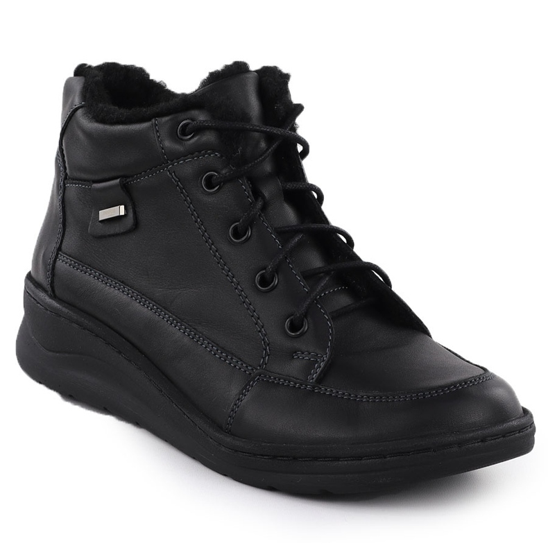 Couro confortável Helios preto 553.011 botas