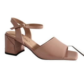 Angel Blue Sandálias femininas anjo azul xt-24048 saltos altos rosa pálido