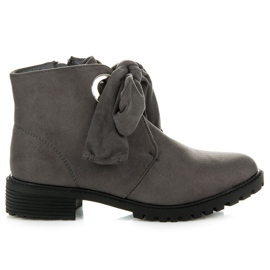 Bestelle Botas amarradas com fita cinza