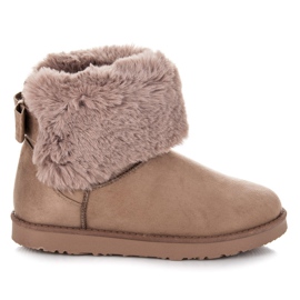 Kylie Mukluki com um arco marrom