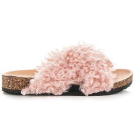 Seastar Chinelos com pele de carneiro rosa