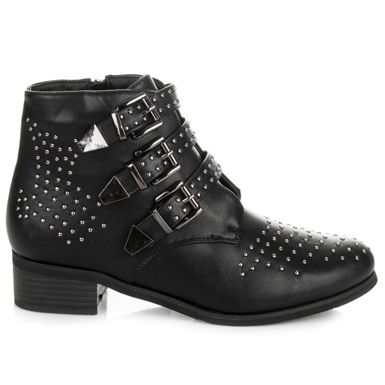 Coco Perla Botas Pretas Com Fivelas preto