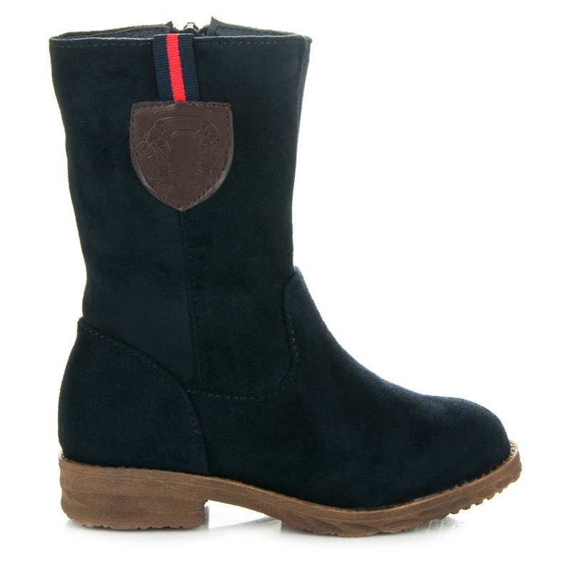 Top Shoes botas de camurça para crianças azul marinho