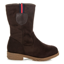 Top Shoes Botas de camurça infantil castanho