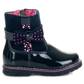 Botas com um arco azul