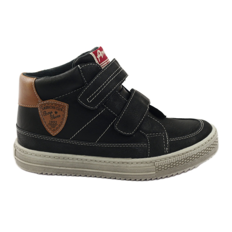 American Club Botins desportivos BOYS pretos com velcro 17191