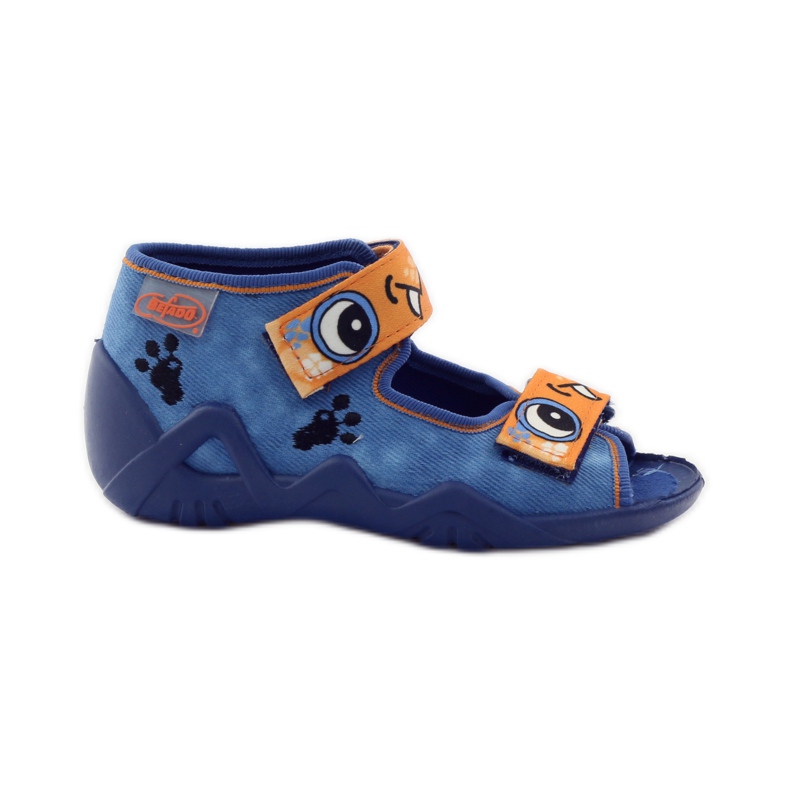 Chinelos Befado Azul Velcro 250p065 laranja