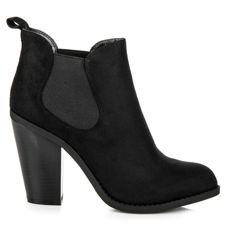 Juliet Botas de camurça Chelsea no poste preto