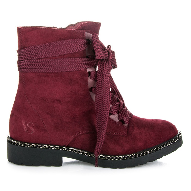 Vices New Collection Botas com atacadores largos clarete vermelho