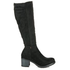 Vinceza Botas de camurça de salto alto preto