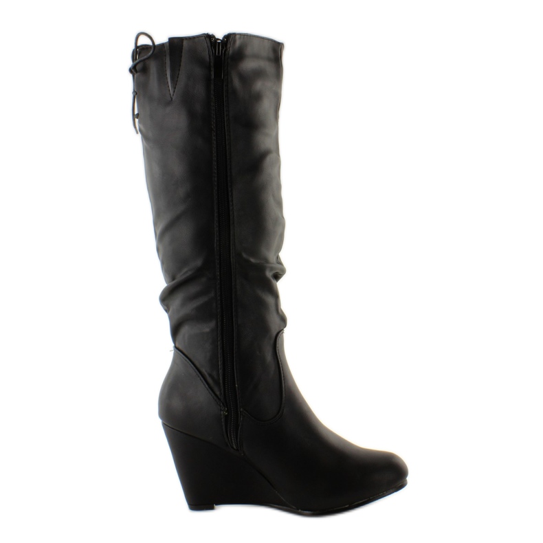 Botas de cunha pretas TE003 preto