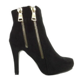 Botas douradas A857-1 Zíperes pretos