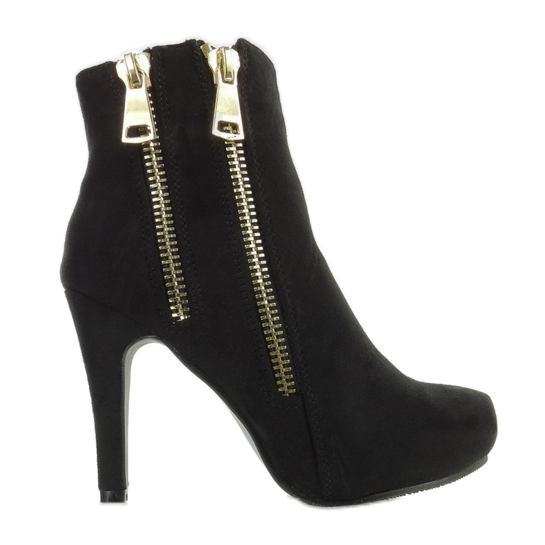 Botas douradas A857-1 Zíperes pretos Botas douradas A857-1 Zíperes pretos