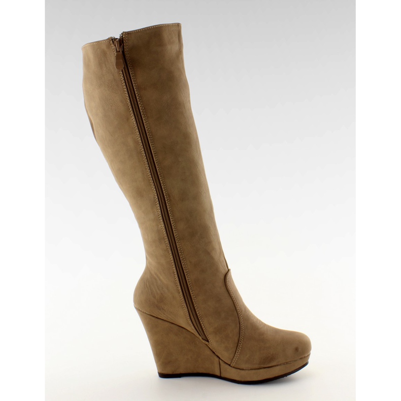 Botas de cunha 9515 cáqui