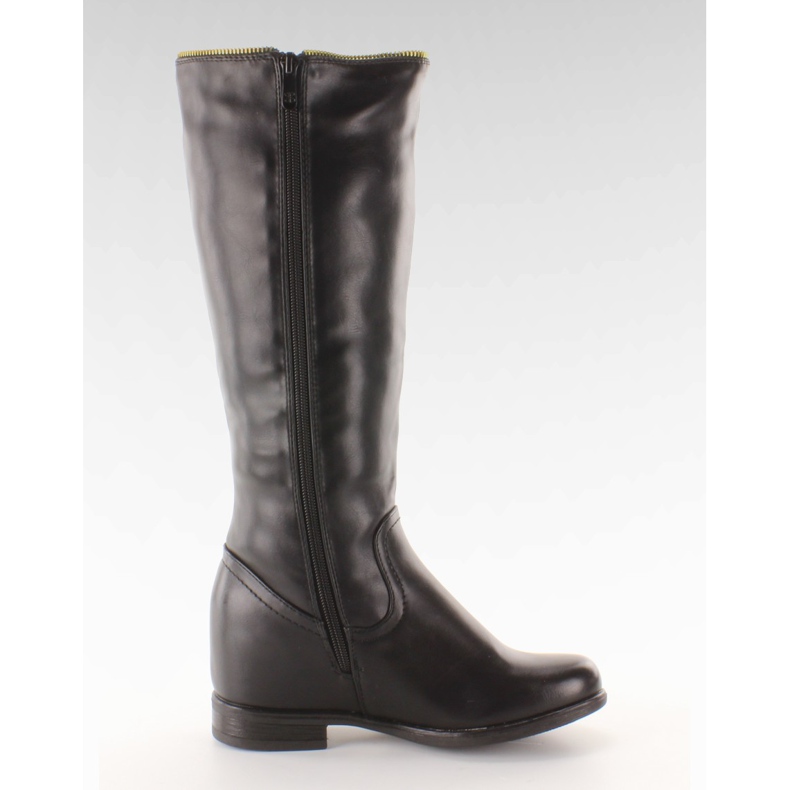 Botas altas no joelho escondidas em preto YS-5