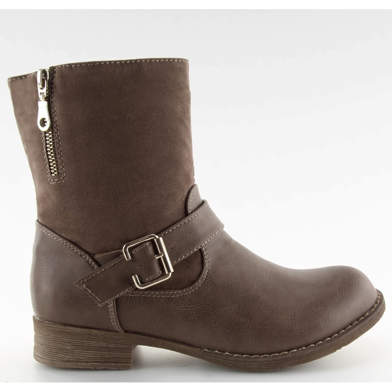Botas de cano inteiro de camurça W57 Khaki cáqui