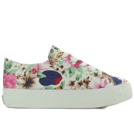Sneakers sola grossa K145406 FLORES-BLANCO multicolorido