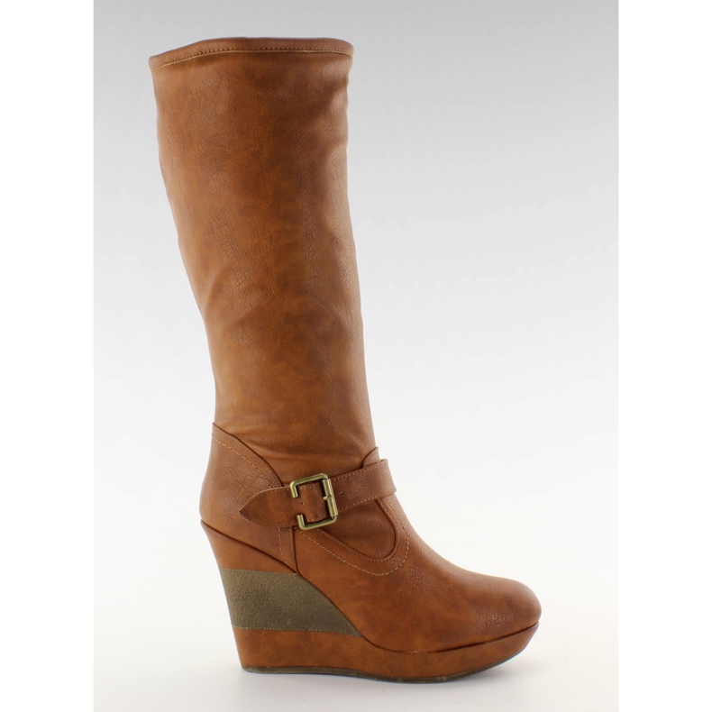 Calçado de Plataforma Split Heel 888-57 camelo castanho multicolorido