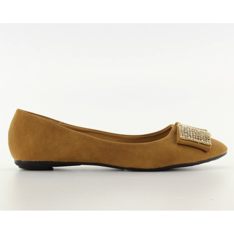 Bailarinas com zircônia cúbica 619-170 camelo castanho