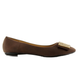 Bailarinas com zircônias 619-170 Coffe castanho