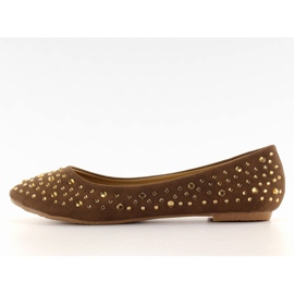 Bailarinas com zircões A909 castanho marrom