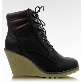 Botas pretas de dois tons HP124C preto marrom
