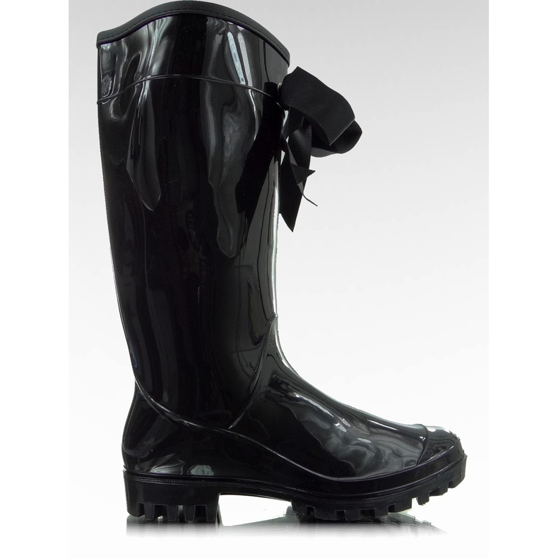 B812-10 Galochas brilhantes pretas preto