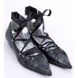 Bailarinas com fita ao redor do tornozelo 391029-2 Noir preto