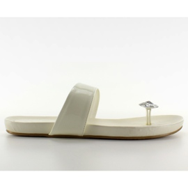 Chinelos originais 809-1 branco castanho