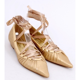 Bailarinas com fita ao redor do tornozelo 391029-2 Bronze amarelo