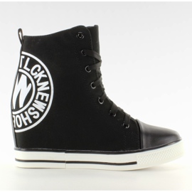 Sapatilhas com carimbo de linho TL251 preto