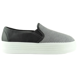 Tênis slip-on minúsculos houndstooth SS02-02 Preto