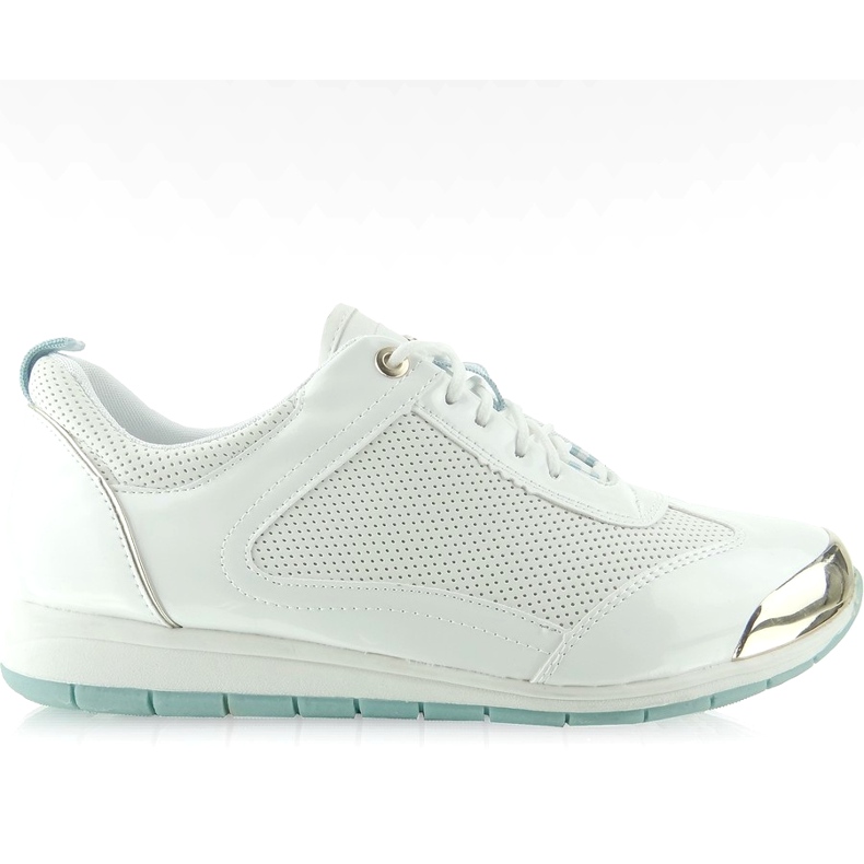 Sapatas do esporte com uma placa branca Y621 branco amarelo