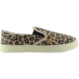Tecido de leopardo macio 7TX-TJ85392 slip-on marrom