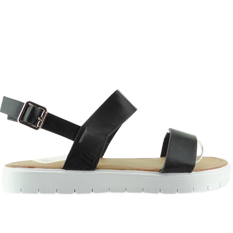 Sandálias pretas na sola desportiva LC-7 preto