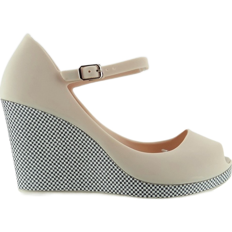 Sandálias Meliski Koturn Xadrez S11 rosa multicolorido