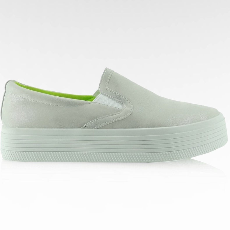 Escorregar em sola alta E408 prata cinza