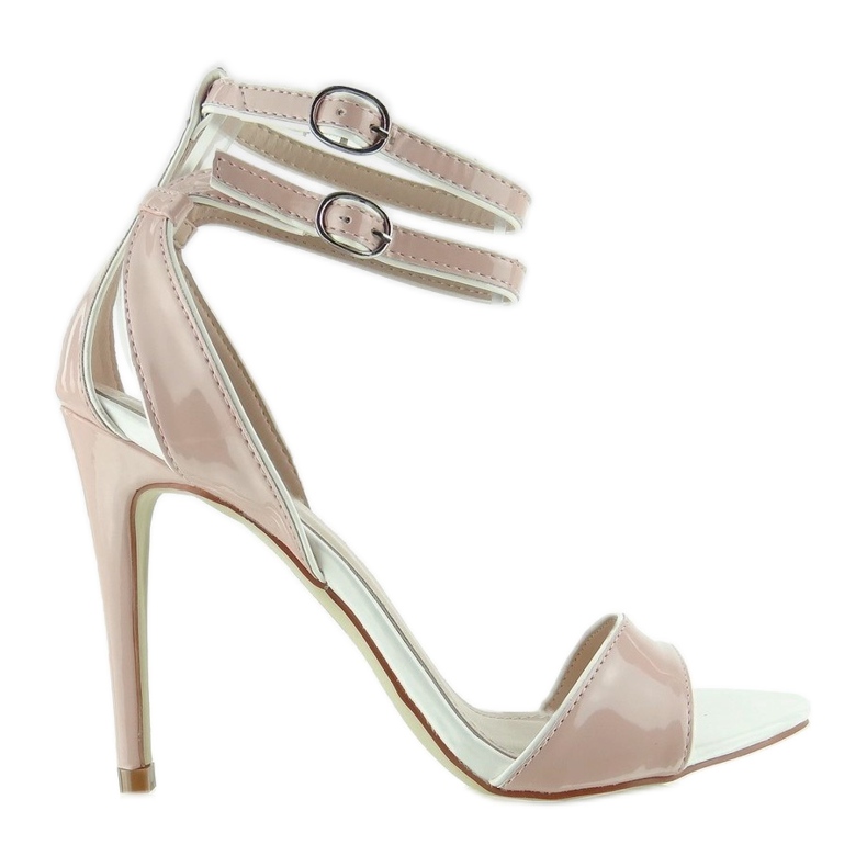 Lindas sandálias de salto alto A958 Rosa