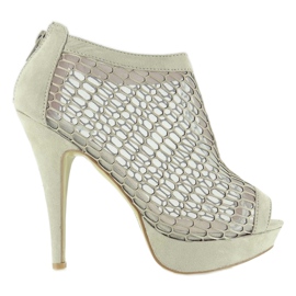 Bombas com laterais de malha Pt1210 marrom