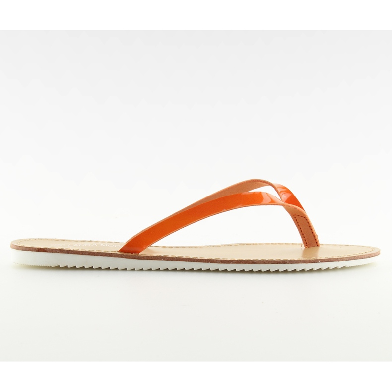 Chinelos, sola branca LS-76 Laranja