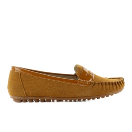 Mocassins femininos de camurça BLZ-06 camelo marrom